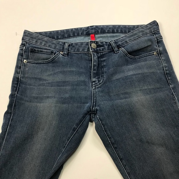 Uniqlo Skinny Tapered Mid Rise Jeans Sz 10 Ins 27” - Picture 5 of 8